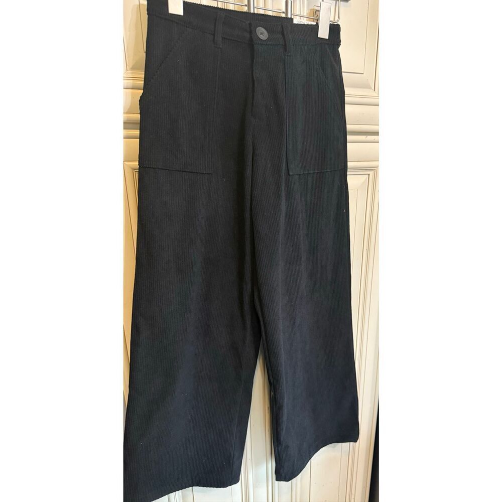 Epic Threads Girls' Wide Leg Corduroy Ankle Pants Black Size 10 NWT